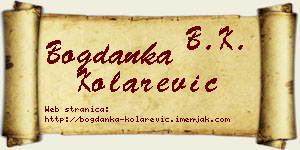 Bogdanka Kolarević vizit kartica